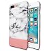 J.west Compatible with iPhone 8 Plus Case, Compatible with iPhone 7 Plus Case, Marble Design Rose Gold Anti-Scratch &Fingerprint Shock Proof Thin Non Slip Matte Back Hard Protective Cover
