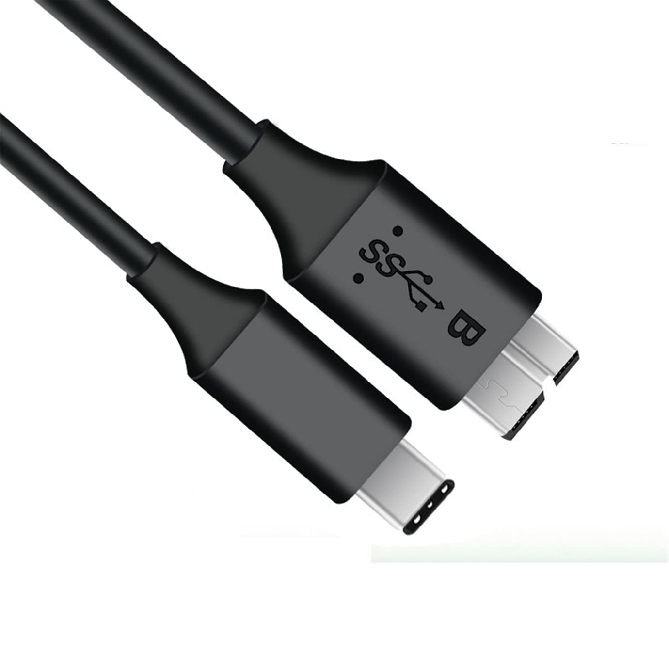 NAERSI USB C to Micro USB Cable, 0.2/1 Meter USB B to USB C Hard Drive Cable Compatible with USB 3.0 External Portable SSD HDD WD Element, Seagate, Toshiba Canvio, Galaxy S5, Camera (1 Meter)