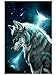 TianMaiGeLun New DIY 5D Diamond Painting Kits Diamond Embroidery Art Painting Pasted Paint by Number Kits Stitch Craft Kit Home Decor Wall Sticker - Moon Wolf, 25x35cm