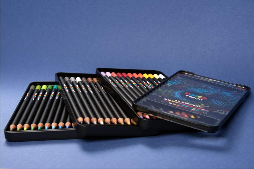 Uni-Ball Posca Pencil Oil Box 36 Colours, Multicoloured, Regular, 36 count (Pack of 1) - Image 3