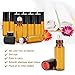 Mavogel 12 Pack 5ml Amber Glass Roller Bottles With Stainless Steel Roller Ball - Include 36 Peices Labels, Essential Oils Opener, 1ml Pipettes, Funnel