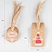Coogam 50 Pack Brown Kraft Paper Christmas Gift Tags with Twine String Tie on Smooth for Writing - 5 Designs for DIY Xmas Holiday Present Wrap Stamp and Label Package Name Card