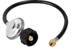 MOASKER 2 FT Universal Grill Regulator and Hose for Most LP Gas Grill, Replacement for Charbroil, Nexgrill, Weber, Napoleon S85001, Fire Pit Table, QCC1/Type1 Hose with Regulator, 3/8" Female Flare Nut