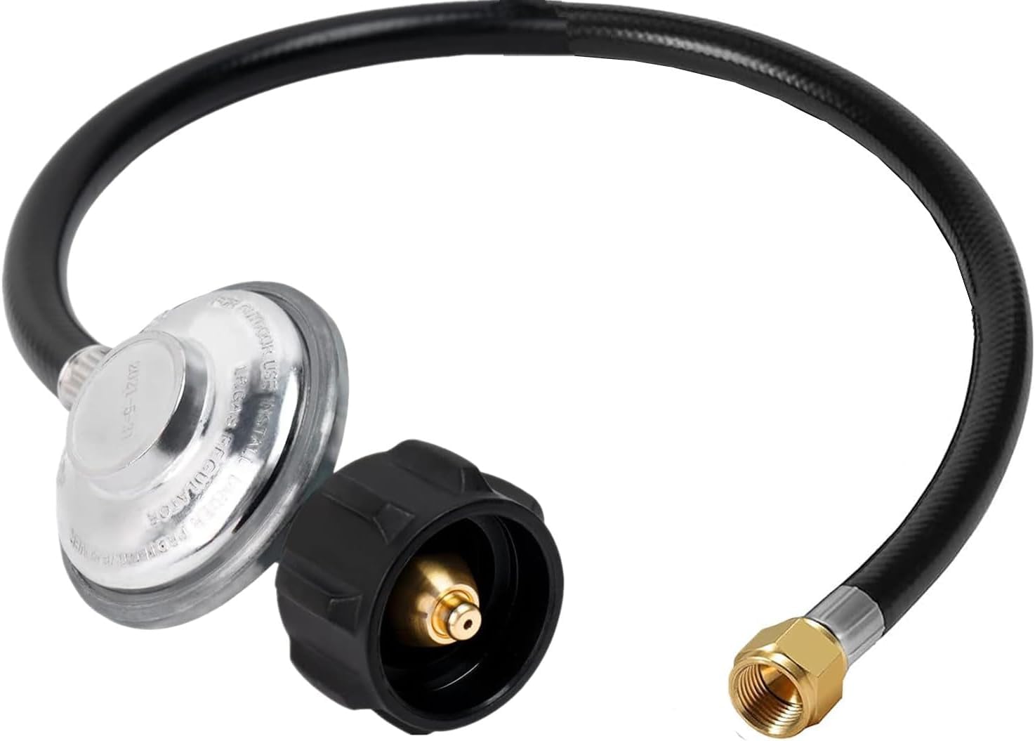 Photo 1 of 2 FT Universal Grill Regulator and Hose for Most LP Gas Grill, Replacement for Charbroil, Nexgrill, Weber, Napoleon S85001, Fire Pit Table, QCC1/Type1 Hose with Regulator, 3/8" Female Flare Nut