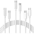 Quntis USB C to USB C Cable, 3Pack 6FT USB C Charger Cable, Type C 60W(3A) Fast Charging Cable for iPhone 16 15 Plus Pro Max, iPad Mini 6/ Pro 2021, MacBook Pro 2020, Samsung Galaxy S23,Switch, White