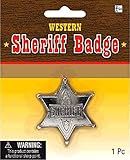 Amscan High Riding Western Party Silver Sherriff Badge (1 Piece), Silver, 5 x 4