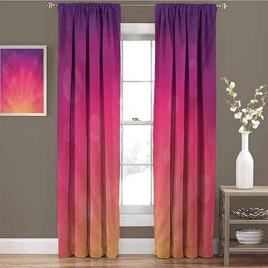 Amazon Com Guuvor Orange And Pink Room Darkened Curtain Ombre