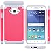 LK Drop Protection and Shock Absorption Hybrid Dual Layer Armor Defender Protective Case Cover for Samsung Galaxy J7 - HY Series - Rose Pink