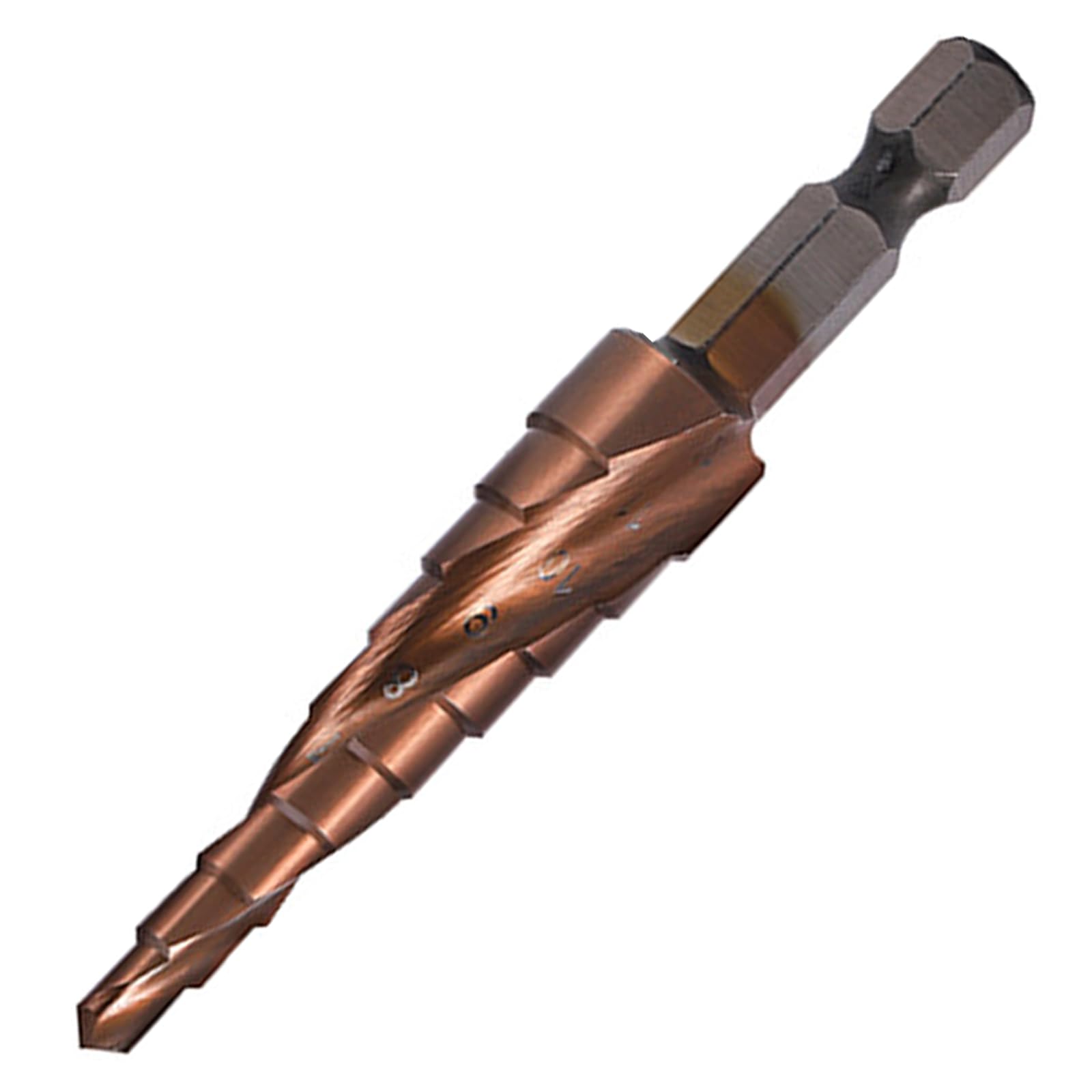One Piece Durable Flute HSS Step Drill Bit Smooth Cone Drill Bit Hole Cutter Higher Efficiency HSS Cone Hole Cutter Drilling for Metal Wood Plastic