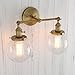 Permo Double Sconce Vintage Industrial Antique 2-Lights Wall Sconces with Dual Mini 5.9