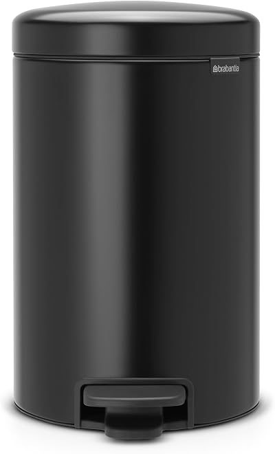 Brabantia Newicon 12 L Pedal Bin Matt Black with Inner Bucket