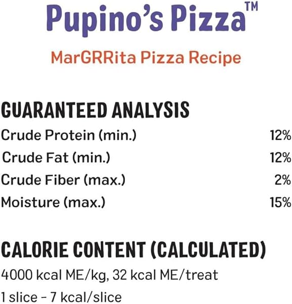 THREE DOG BAKERY PUPINO’S PIZZA COOKIE CRUNCHY DOG TREATS – MARGRRRITA PIZZA RECIPE – MADE WITH REAL INGREDIENTS – 16 OZ BAG
