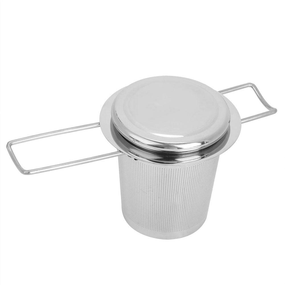 Tea Filter Mesh Stainless Steel Coffee Infuser Fine Strainer Metal Cup Strainer Foldable Filter with Lid for Loose Leaf Tea