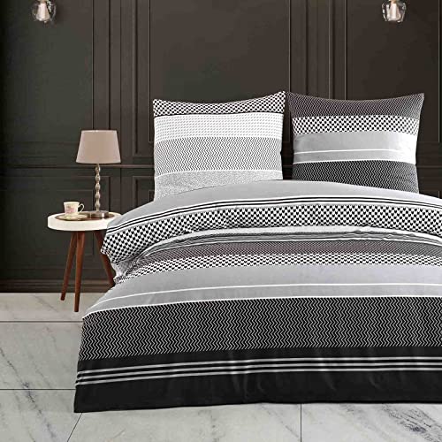 Buymax Bettwäsche 155x220 cm 4-teilig – Bettwäsche Set Renforcé 100% Baumwolle, 2 x Bettbezug 155x220 cm und 2 x Kissenbezüge 80x80 cm, Oeko-TEX, Reiß