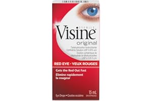 Visine Original Eye Drops, Eye Irritation, Dust, Smoke, Dry Eyes, Red Eyes, Tetrahydrozoline Hydrochloride Ophthalmic, 15mL