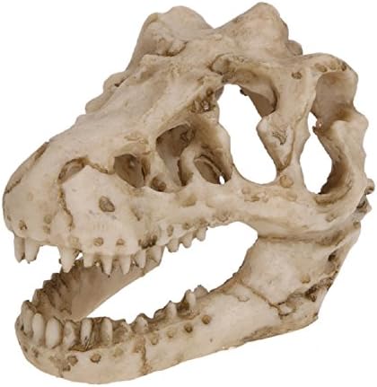 Aquarium Decorations Skull Cave,Resin Artificial Dinosaur Skeleton Head Bone Ornament for Hiding - Fish Tank Small Skull Aquarium Decorations Cave Landscape Pet Reptile House,Aquarium Skull Decor Cave