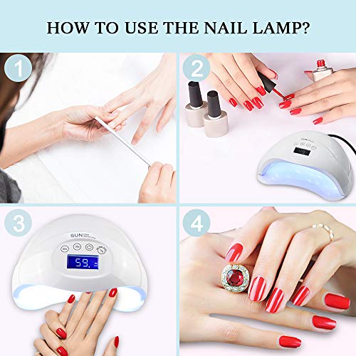 image for 48W UV Nail Lamp, CHIMOCEE Nail Dryer with Automatic Sensor and Switch