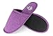 Sunshine Code Women's Memory Foam Cotton Washable Slippers with Matching Travel Bag for Home Hotel Spa Bedroom, L, Purple