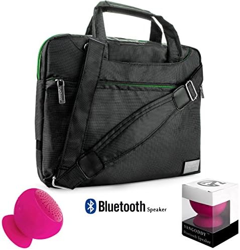 NineO Sport Nylon Shoulder Bag Carrying Case For Amazon Tablets (Fire, Kindle Fire, HDX, HD) + Pink Bluetooth Suction Speaker