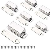 Mousike Magnetic Door Catch 20 lb Stainless Steel 6 Pack 45mm Cabinet Latch