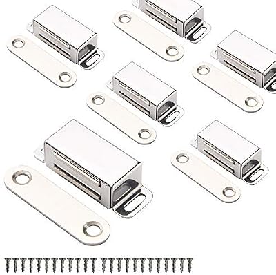 Mousike Magnetic Door Catch 20 lb Stainless Steel 6 Pack 45mm Cabinet Latch