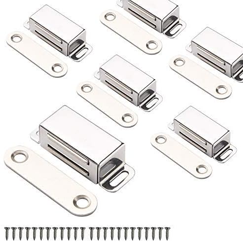 Mousike Magnetic Door Catch 20 lb Stainless Steel 6 Pack 45mm Cabinet Latch