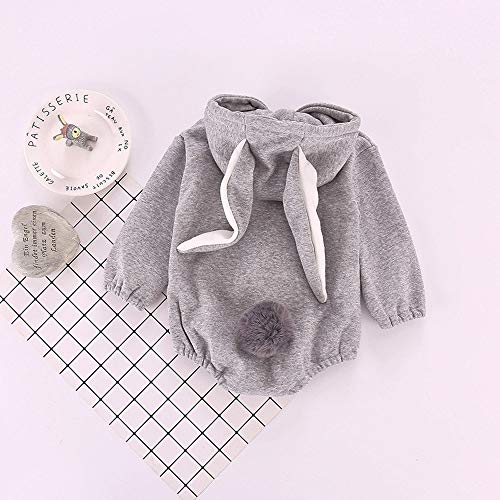 Kehen Baby Easter Costume Infant Toddler Girl Boy Spring Outfit Rabbit Hoddie Warm Winter Outerwear Gray 6-9 Months - Thumbnail 2