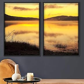 signwin 2 Piece Framed Canvas Wall Art Sunset...