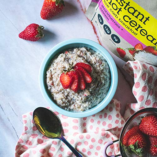 HighKey Snacks Keto Food Instant Breakfast Cereal - Low Carb Hot Oatmeal Substitute - Gluten Free Low Sugar Snack - High Protein Foods - Ketogenic Diet - Paleo Products - Strawberries & Cream - Thumbnail 3