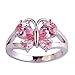 Psiroy 925 Sterling Silver Plated Simulated Pink Topaz Butterfly Ring Size 9
