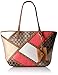 It Girl 9s Jacquard Ava Patchwork Tote Bag, BROWN-KHAKI/TRUFFLE/BEIGE/SHRIMP/SNOWPETAL, One Size