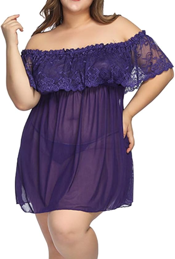 Women's Sexy Babydoll Strapless Night Dress Negligee Backless Lingerie