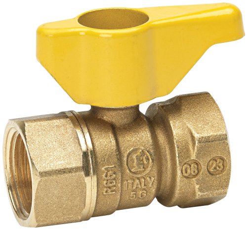 Homewerks VGV-2LH-B5B Gas Ball Valve, Female Thread x Female Thread, Brass, 1-Inch