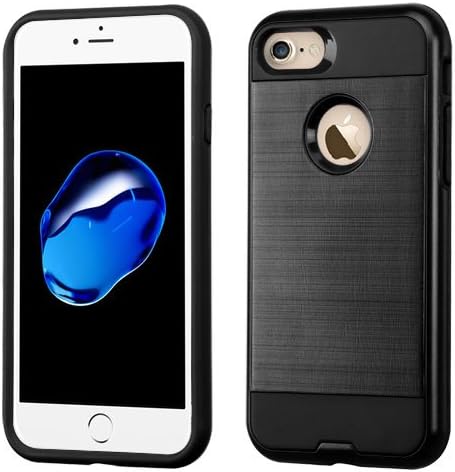 iPhone 7 Case, Mybat Dual Layer [Shock Absorbing] Protection Hybrid PC/TPU Rubber Case Cover For Apple iPhone 7, Black