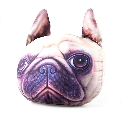 Lovely 3D Pug Car Seat Pillow Neck Rest Pillow Pad Cushion