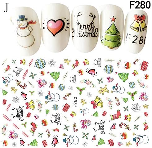 UOKNICE Christmas 3D Nail Art Stickers Snowflakes & Cute Snowmen Decal Xmas Gift Decorations