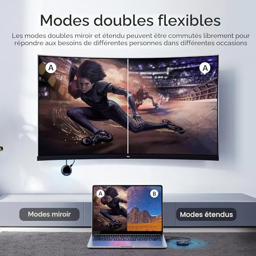 4K Wireless HDMI Transmitter with Smart Display, HDMI Wireless Transmitter Receiver 1080P @ 60Hz 2.4/5G Video Streaming From PC, Box To TV, Monitor Or Projector - 165FT/50M