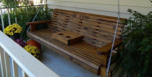 Southern Swings Handcrafted Rollback/Rolled Seat Stained Porch,Patio and Lawn Swing
