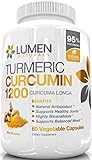 Turmeric Curcumin with BioPerine Black Pepper - 1200mg Extra Strength & Fast Acting Anti-Inflammatory Capsules - Naturally Relieve Joint & Back Pain with 95% Standardized Curcuminoids - 60 Count