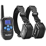 Petrainer PET998DRB2 Dog Training Collar Rechargeable and Rainproof 330 yd Remote Dog Shock Collar with Beep, Vibra and Shock Electronic Collar