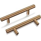 Goldenwarm 25 Pack Champagne Bronze Cabinet Pulls Gold Cabinet Handles 3 inch(76mm) Champagne Drawer Handles Brushed Bronze D
