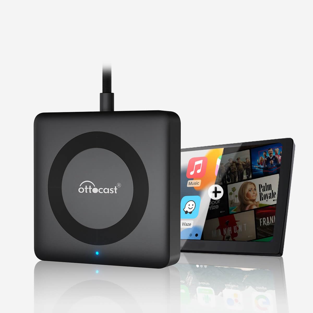 OTTOCAST Car TV Mate Pro with Wireless Carplay Adapter for Apple iPhone, Fire TV Stick Converter, Watching YouTube Netflix Prime Video etc on Car Screen