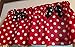 Red Polka Dot Black Bows Cotton Window Curtain Valance Handmade 42W x 15L Fabric