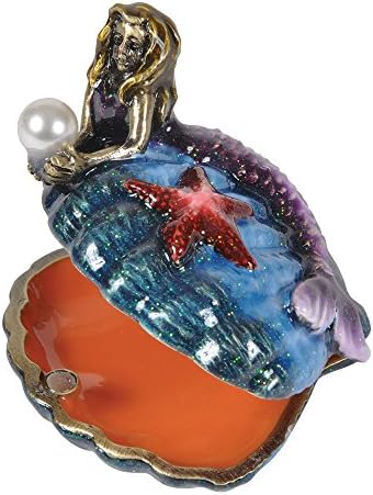 Mermaid and Sea Shell Trinket Box With Crystals