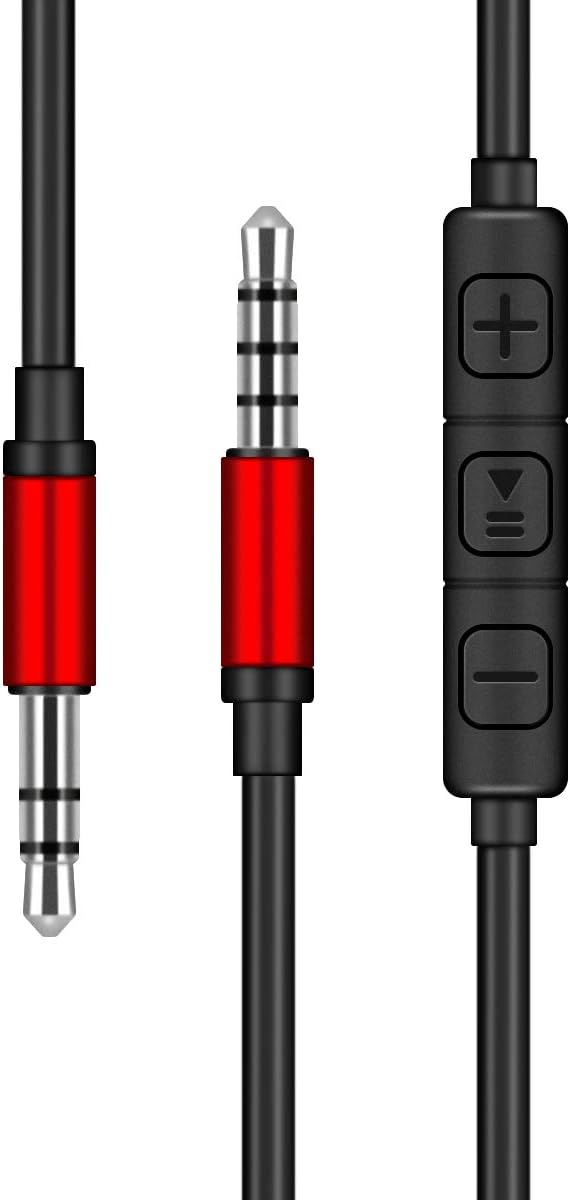 3.5mm Aux Cable,AITEE 1.25M/4.1FT Replacement Audio Cable with Microphone for Rugged Phone,Skullcandy Hesh, Hesh 2, Crusher, Grind Headphones,Car Stereo,Beats,MP3 and Apple,Android Devices