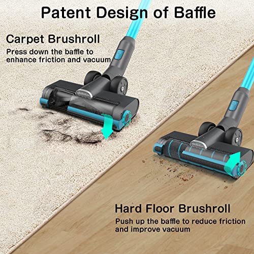 JASHEN V18 Cordless Vacuum Cleaner,Powerful Stick Vacuum with 26Kpa