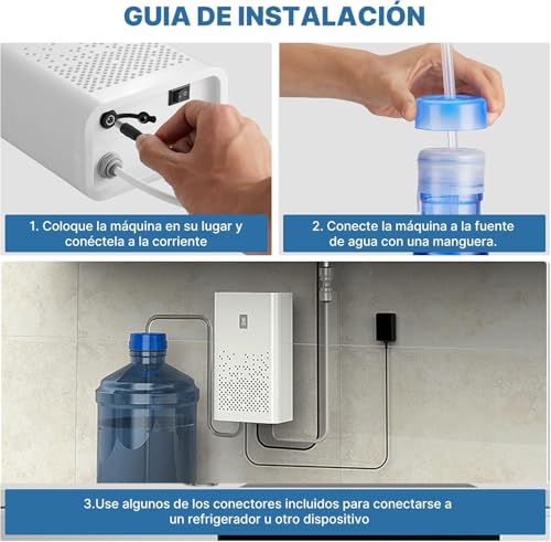Rabbitstorm Bomba de Agua Automática para Dispensador de Agua Electrodomésticos, Bomba Eléctrica para Dispensador con Grifo de Acero Inoxidable, Dispensador de Agua Embotellada de 2 L, ABS, Blanco