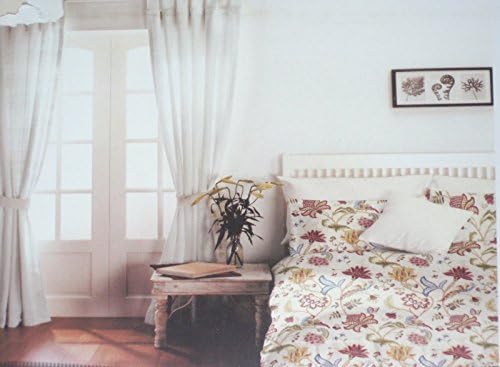 Edinburgh Weavers 3pcs King Duvet Cover Set 100% Cotton Jacobean Floral Paradise on Light Beige Background