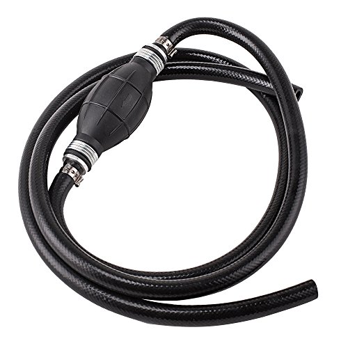 aokur Nylon Braided 3/8" Marine Outboard Boat Motor RVs Fuel Line Assembly with Primer Bulb Steel Hose Clamps 6FT