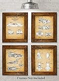 Original Batmobile Patent Art Prints - Set of Four Photos (8x10) Unframed - Great Gift for Batman and Comic Fans